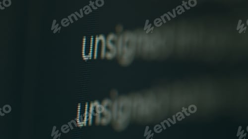 Preview: Coding script on terminal window with web text and cloud computing