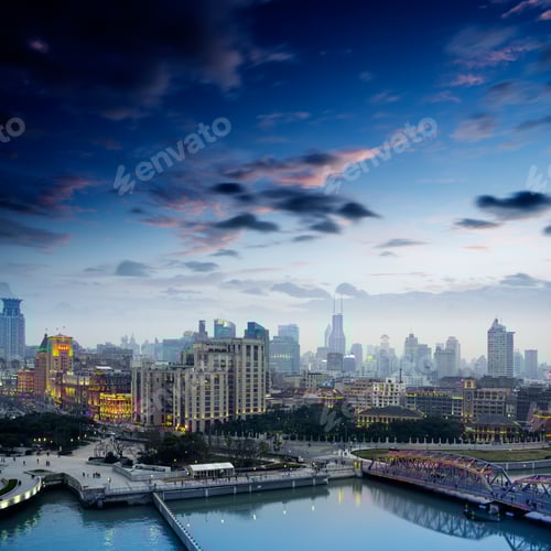 Preview: shanghai skyline at night