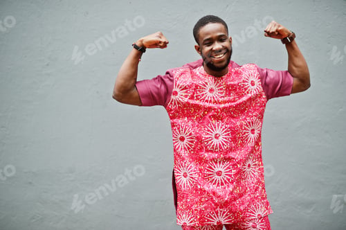 Preview: Black young man wearing african traditional clothes