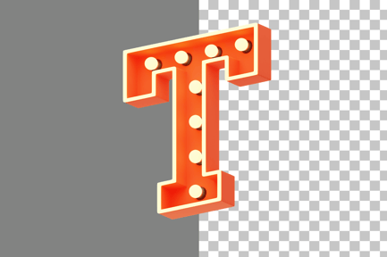 Preview: Marquee Lights T 3D Icon