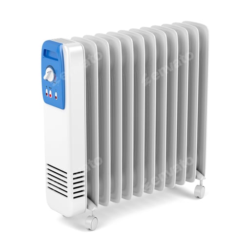 Preview: Electric oil filled heater on white background