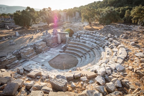 Preview: View of the ruins of Iasos Ancient City in the morning sun. Kiyikislacik, Milas, Mugla, Turkey.
