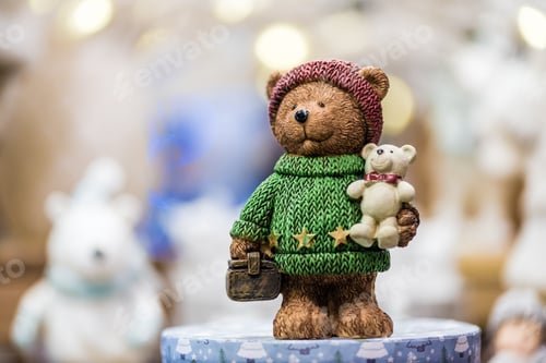 Preview: Adorable Teddy Bear Christmas Decoration Holding Smaller Bear