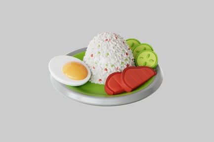 Preview: Cartoon breakfast plate with egg