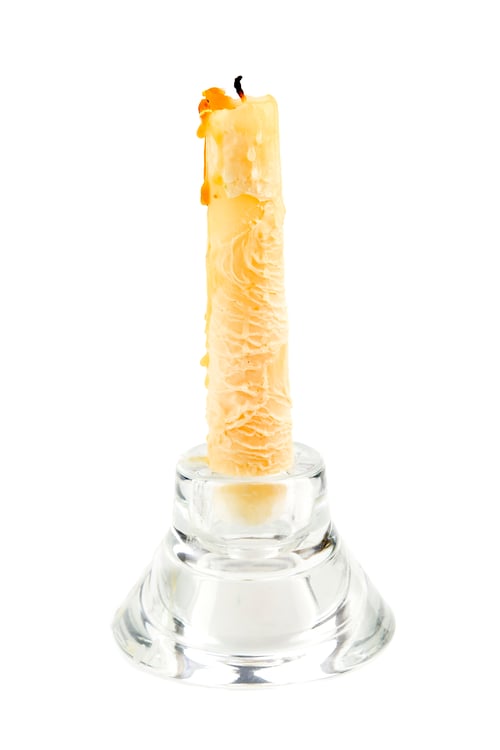 Preview: Wax Candle in a Clear Glass Holder