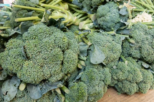 Preview: Group Broccoli Stacked On The Marketplace At Taiwan