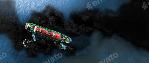 Preview: Oil leak from Ship , Oil spill pollution polluted water surface water pollution as a result