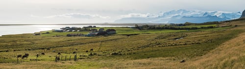 Preview: Hali, a small village 13km from Jokulsarlon, with Vatnajokull Glacier behind, Iceland, Europe