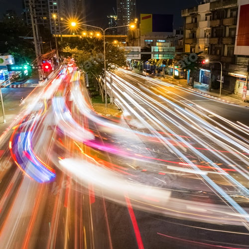 Preview: light trails on the road