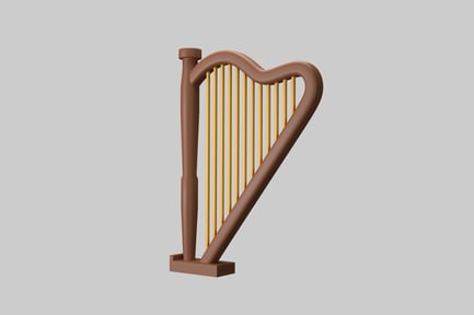 Preview: Cartoon style concert harp