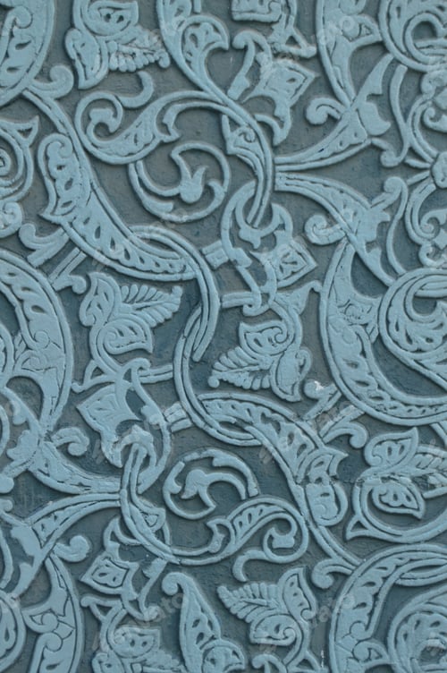 Preview: authentic decorative marble ornament-blue pattern on stone, Arabic style