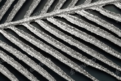 Preview: Silver palm leaf on black background color of the year 2026 cloud white dancer