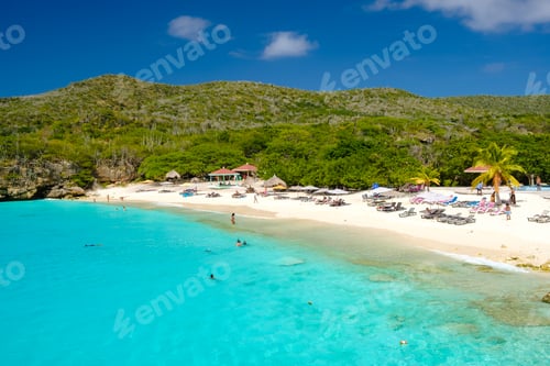 Preview: Groe Knip beach Curacao Island, Tropical beach at the Caribbean island of Curacao Caribbean