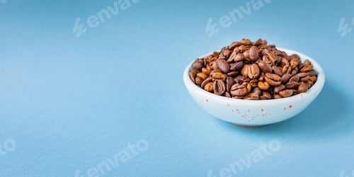 Preview: Coffee Beans Roasted Grain Aromatic Americano Espresso Aroma On The Table Healthy Meal Top View