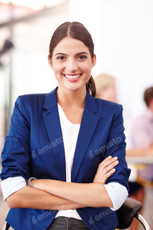 Preview: Cropped portrait of an attractive young businesswoman standing in her office