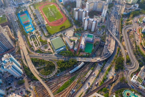 Preview: Choi Hung, Hong Kong 25 April 2019: Drone fly over Hong KOng city