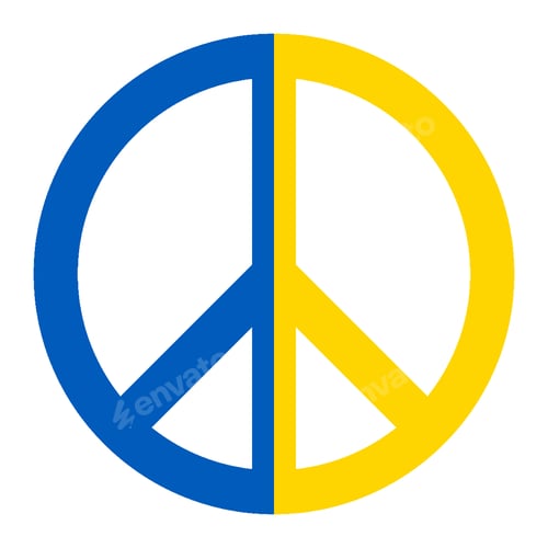 Preview: Ukraine flag with peace symbol