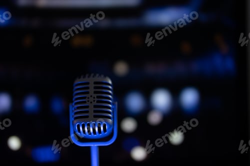Preview: Old microphone on stage