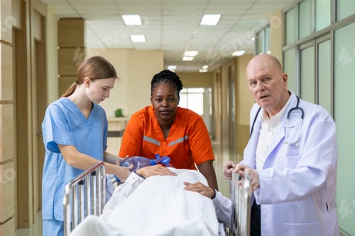 Preview: Emergency medical team rushing patient on stretcher