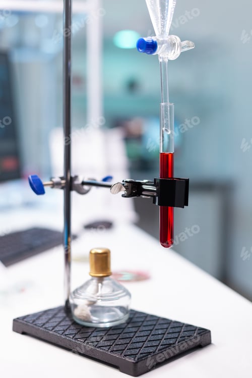 Preview: Blood sample ready for biological examination during microbiology experiment