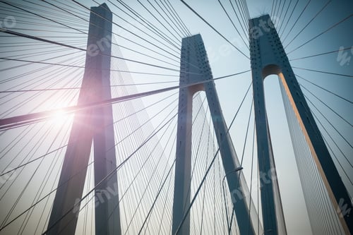 Preview: cable-stayed bridge closeup