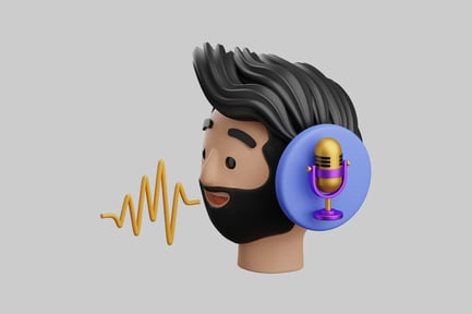 Preview: Avatar with podcast microphone symbol