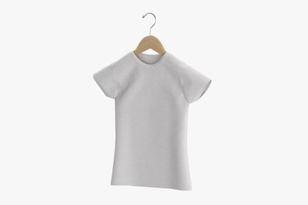 Preview: Crew Neck Female T-Shirt, White Heather Fabric, Hanging
