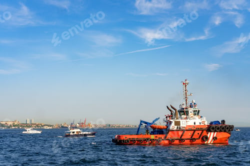 Preview: Public water transport ship in Istanbul city waterfront