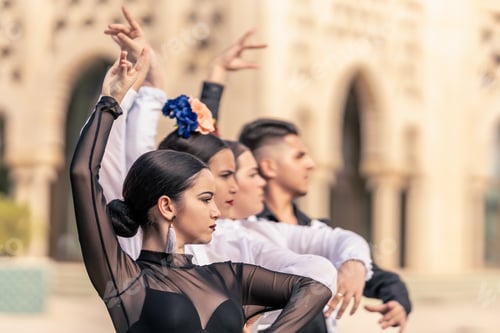 Preview: group of students from a flamenco school learning how to pose