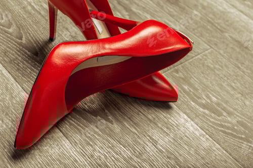 Preview: Red High Heels on a Wood Floor