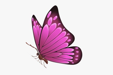 Preview: Pink Winged Butterfly Toon