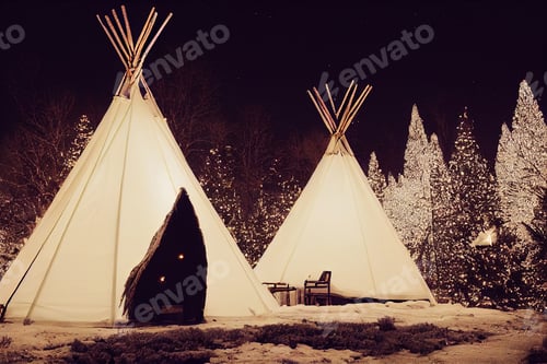 Preview: teepee tent in Christmas lights
