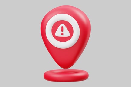 Preview: Red location pin alert sign