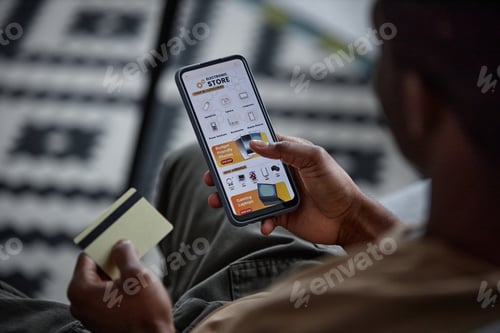 Preview: Unrecognizable Man Doing Online Shopping