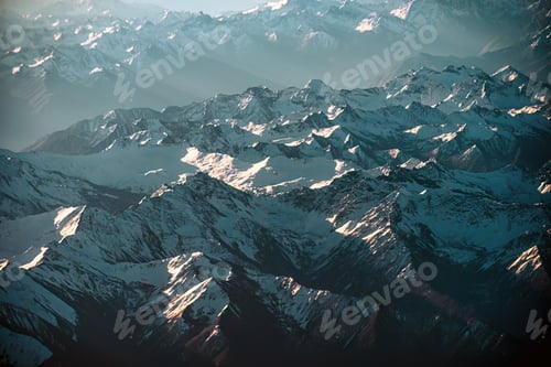 Preview: Snow capped Himalayan mountain peaks in Tibet