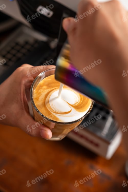 Preview: Pouring Latte Art into a Cappuccino Cup