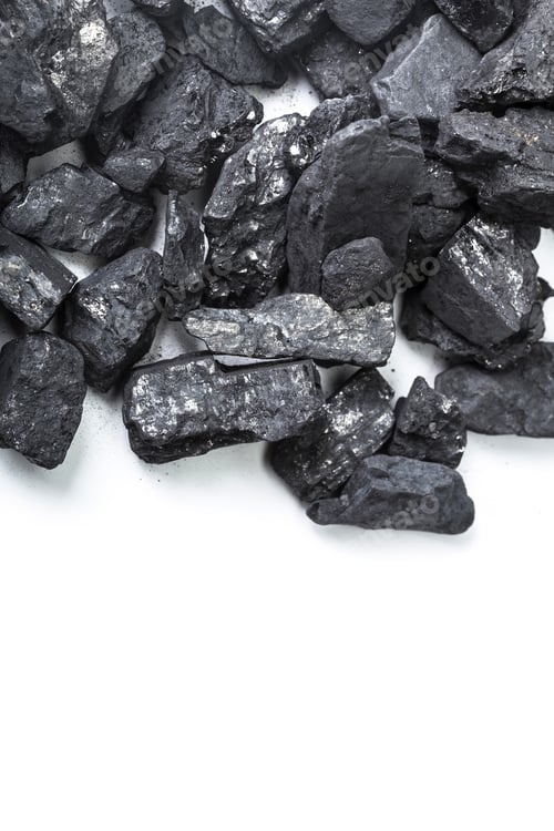 Preview: Natural wood charcoal Isolated on white