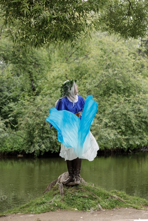 Preview: ethno dance with ribbons. Dancer