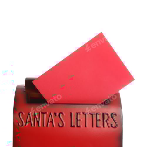 Preview: Santa's Letters in Red Mailbox, Holiday Card