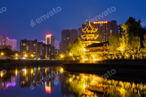 Preview: Wangjiang Pavilion in Wangjianglou park. Chengdu, Sichuan, China