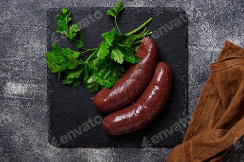 Preview: Homemade uncooked black pudding sausages