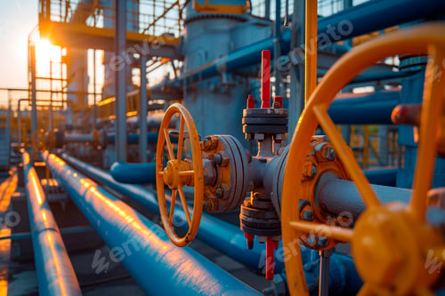 Preview: Oil refinery pipes, valves, fittings and parts. Oil and gas production and transportation