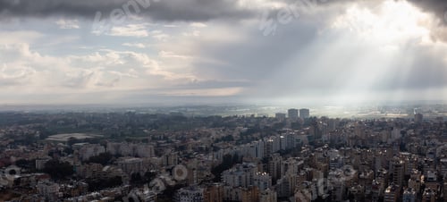 Preview: Aerial view of a residential neighborhood in a city. Netanya, Israel