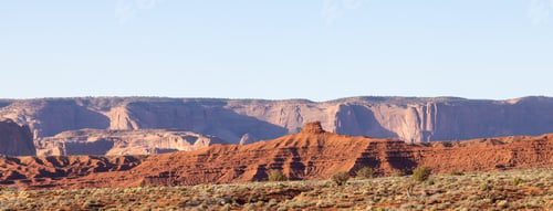 Preview: Desert Rocky Mountain American Landscape. Morning Sunny Sunrise Sky