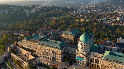 Preview: Buda Castle Royal Palace, Aerial View Shot of Budapest, Hungary