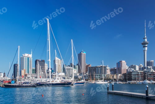 Preview: 53827,Auckland skyline and harbor, Auckland, New Zealand