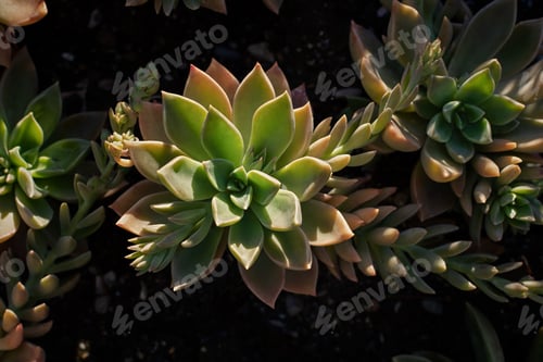 Preview: Succulents garden close-up