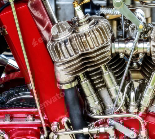 Preview: Engine of a historic motorbike