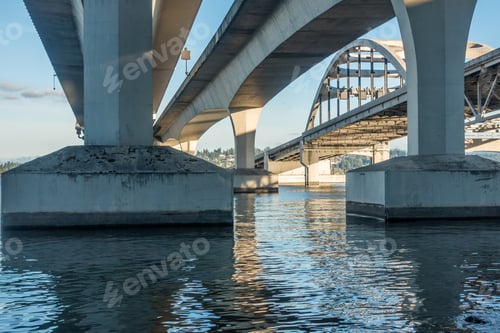 Preview: A View From Beneath The West End Of The I-Ninety Bridge In Seattle, Washington.