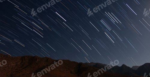 Preview: Meteor shower at the night sky - perfect for background